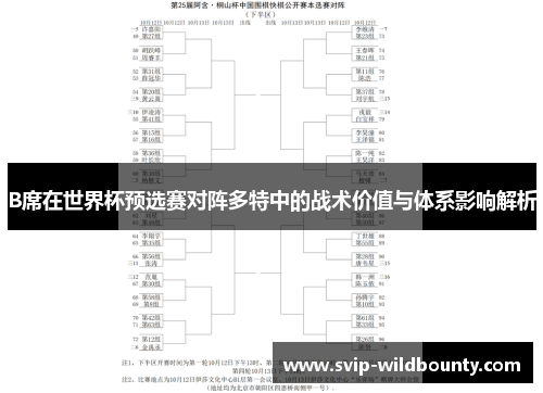 B席在世界杯预选赛对阵多特中的战术价值与体系影响解析