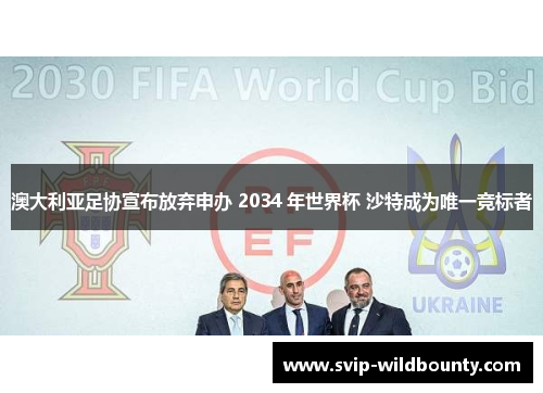澳大利亚足协宣布放弃申办 2034 年世界杯 沙特成为唯一竞标者